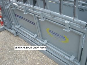 Vertical Split Drop Pan on Silencer Chute